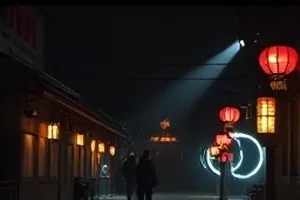 《玻璃花房夜谈》封面，夜晚玻璃花房内的绿植与暖灯